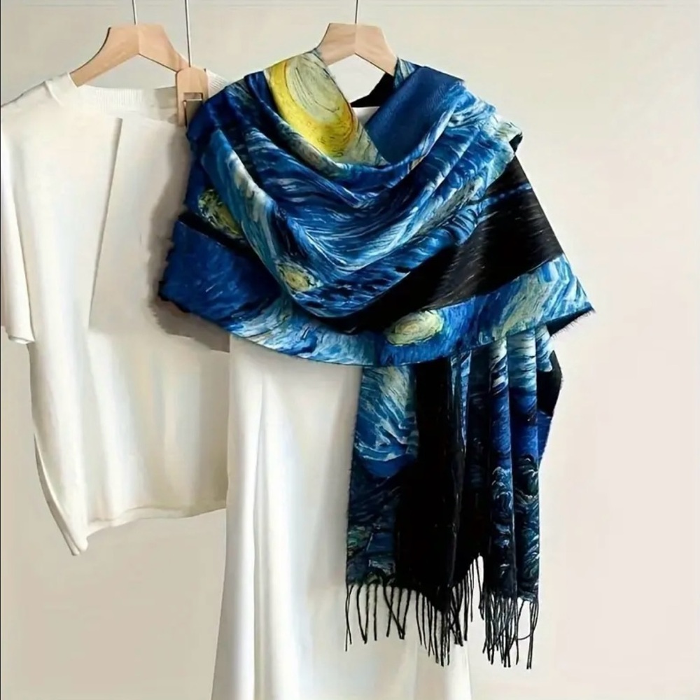 Van Gogh Starry Night Blue and Yellow Wrap